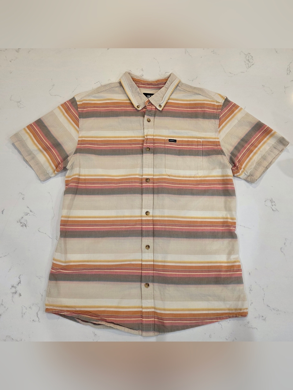 O'Neill Men's Alameda Stripe Short Sleeve Button Up Shirt Size M - Item 133